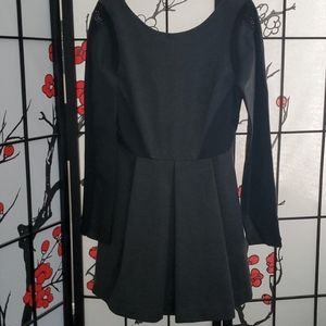 Stella & Jamie girls leather open back dress